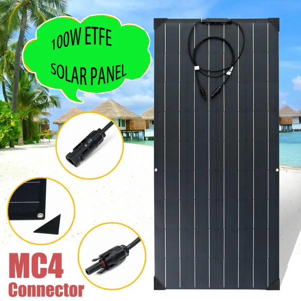 Kitajska Vroče Prodaje PV ETFE Prilagodljiv Sončne celice 100W 200W 300W 400W Pol Prilagodljiv Solarni Panel Mono Sončne Celice 12V Baterije