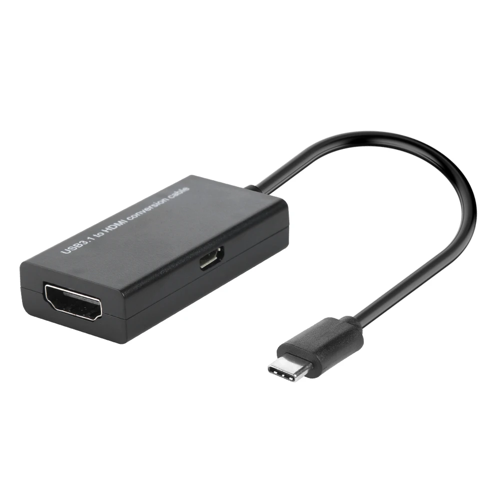 USB Tip C do HDMI je združljiv vmesnik USB 3.1 USB, C Moški HDMI je združljiv Ženski Pretvornik Kabel MHL Telefon Android Tablet