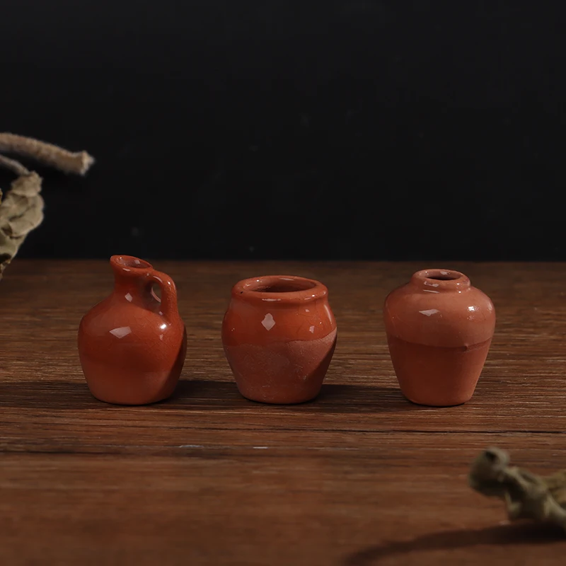Nove Lutke Miniature 1:12 Mini Keramični Lonec DIY Ročno Lutka House Kuhinja Keramika Ornament Decora vaza