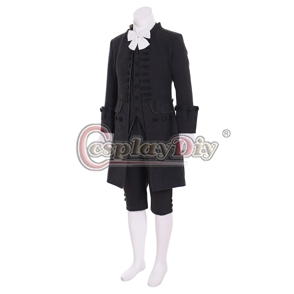 Cosplaydiy Meri 18. Stoletja Britanski Moški Cosplay Kostum Marie Antoinette Baročno Rokoko Črno Obleko, ki bo Ustrezala L320