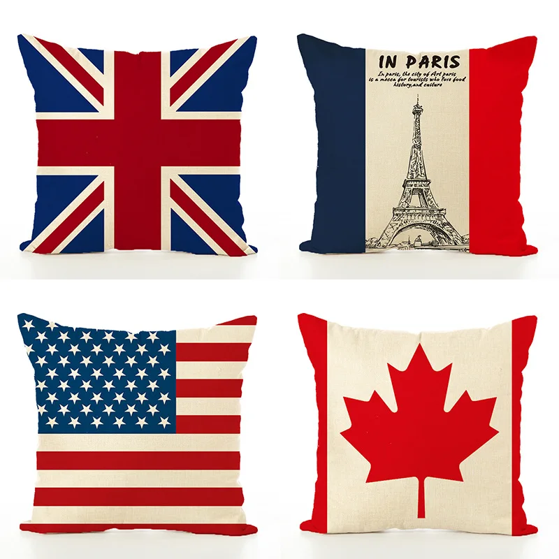 ZENGIA Kanada francoski Amerike Francija Blazine Pokrov 45x45cm Dekorativne Blazine Za Kavč Zastavo Blazino Kritje Za Dekoracijo Doma