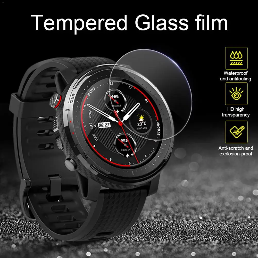 Kaljeno Steklo Screen Protector 9H Trdoto Zaščitno folijo Za Amazfit Stratos 3 2 2S Pametno Gledati Kritje Za Xiaomi Huami