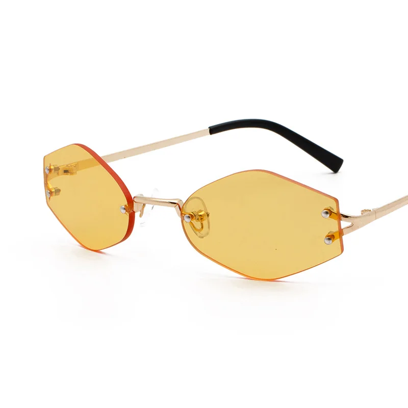 Moda za Ženske Rimless sončna Očala Novo blagovno Znamko brez okvirjev Nezakonitih sončna Očala Za Moške Poligonske sončna Očala UV400 Oculos De Sol