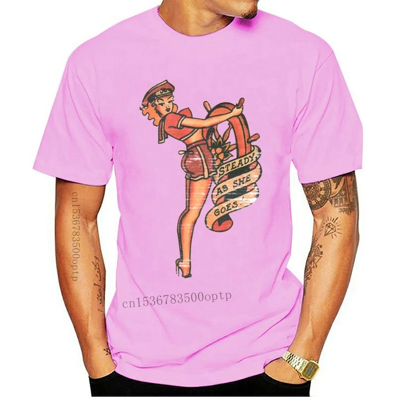 MORNAR JERRY Tatoo Enakomerno Kot Ona Gre Slim Fit T-Shirt Mornarice S-2XL NEWknitted udobno tkanine street style moški t-shirt