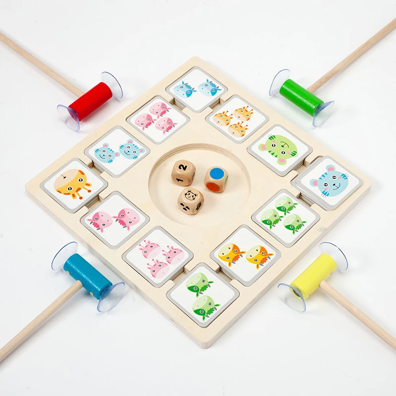 Otrok Živali Zanič Zabavno Lesene Puzzle Starš-Otrok Namizje Interaktivni Roko Oči Usklajevanja Igra Igrače Darilo