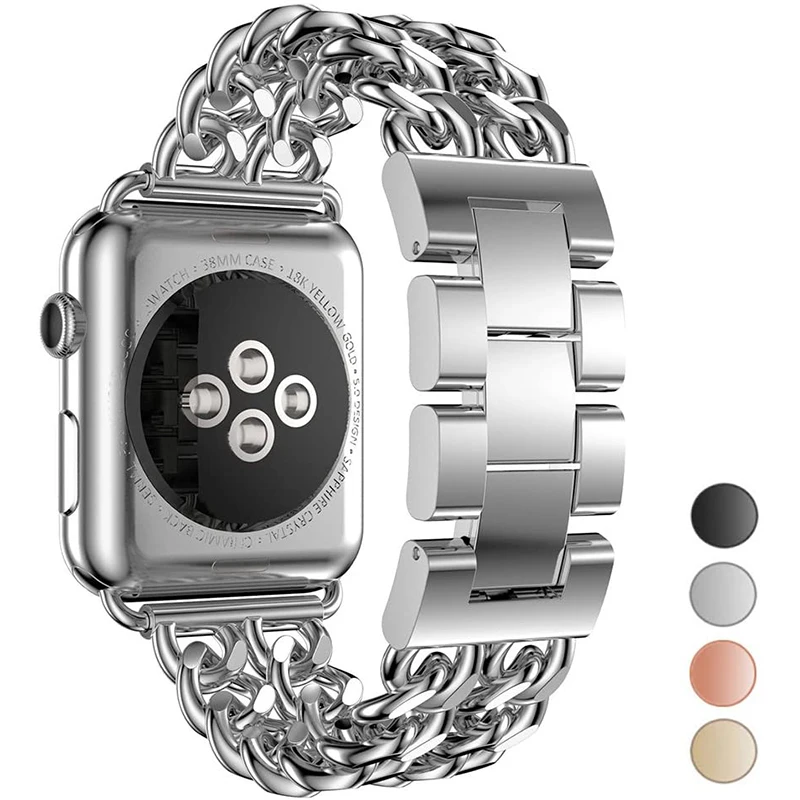 Iz nerjavečega Jekla, Trak Za Apple Watch Band 44 mm 40 mm 38 mm 42mm Kovinsko Povezavo Zapestnica za iWatch Serije 6 SE 5 4 3 Pribor