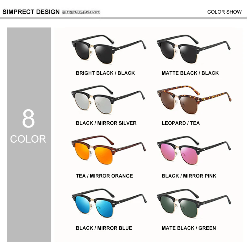 SIMPRECT 2021 Polarizirana sončna Očala Moških Luksuzne blagovne Znamke Oblikovalec UV400 Anti-glare Vožnje Vintage Retro Ogledalo Kvadratnih sončna Očala