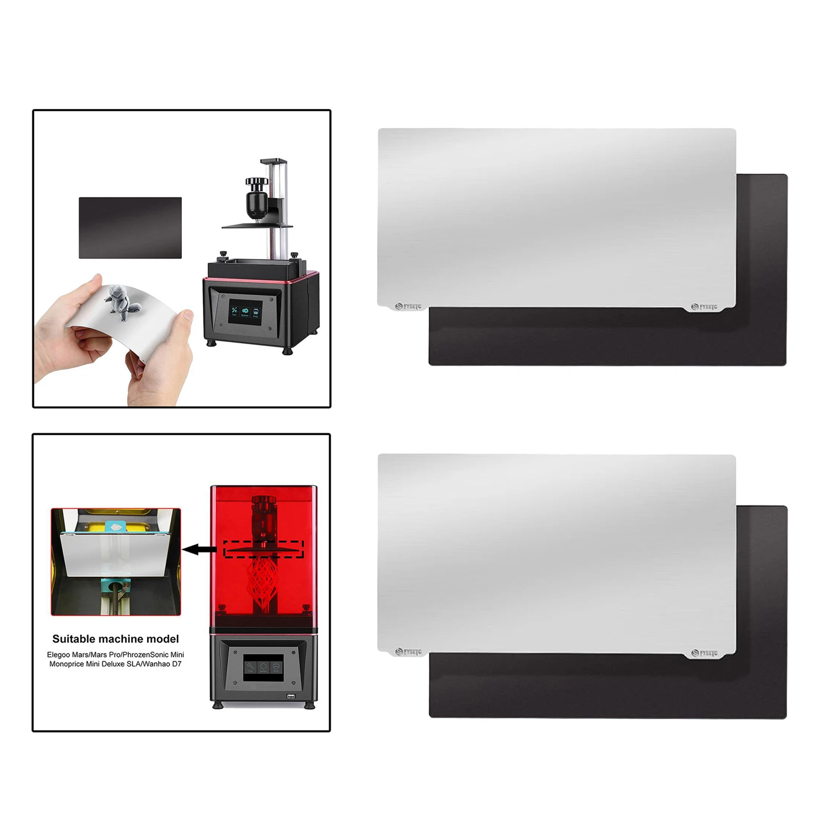 Smole Magnetni Fleksibilne Jeklene Plošče Flex Posteljo za Foton S/Foton Mono/Foton Mono SE/Qidi Shadow 5.5 S SLA 135x80mm