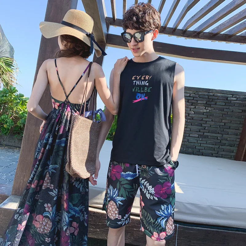 Nekaj Oblačila Poletje Nove Izdelke za Moške in Ženske Počitnice na Plaži Slog Par Oblačenja Žensk Bohemia Suspender Obleko