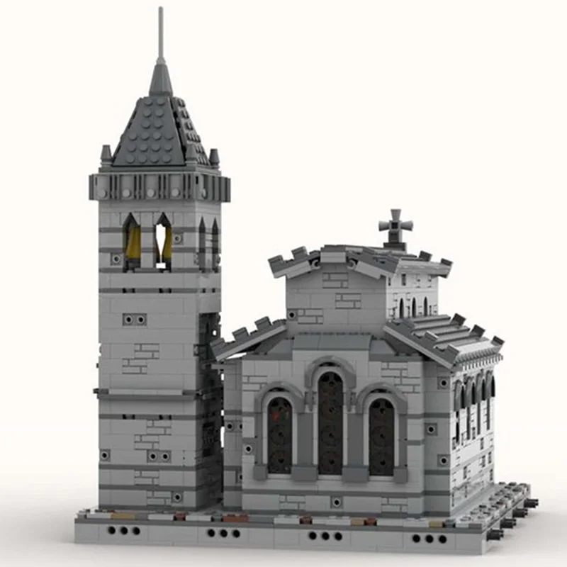 MOC Igrače Mesto Street Scene Klasičnih Srednjeveške Cerkve Ter Gradnjo Blokov, Modularno Gradnjo Bloka Model Darilo Za otroke
