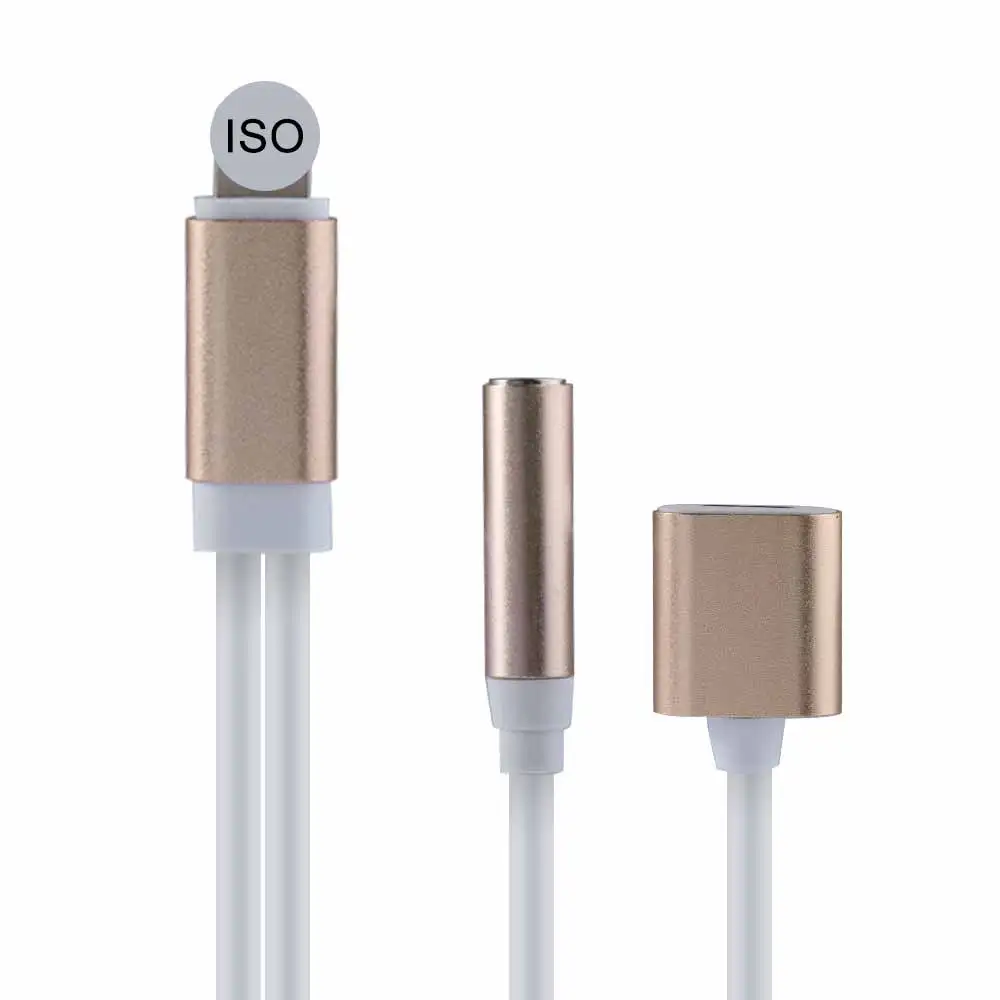 2 v 1 Prenosne Slušalke Jack 3.5 mm Audio Jack Kabel Adapter za Polnilnik za iPhone 7/8/X Slušalke Polnjenje Glasbe Klic