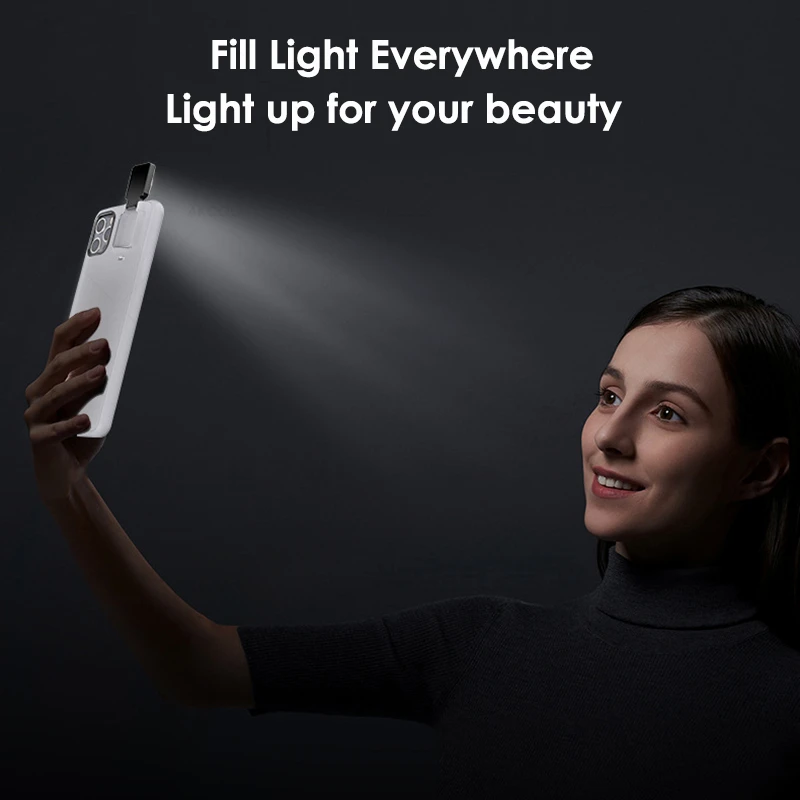 Akcoo Za iPhone 12 Pro Max Fill Light Primeru Selfie Obroč Svetlobe Lupini za iPhone XS XR 11 Pro za Ličila Video Tiktok Telefon Kritje
