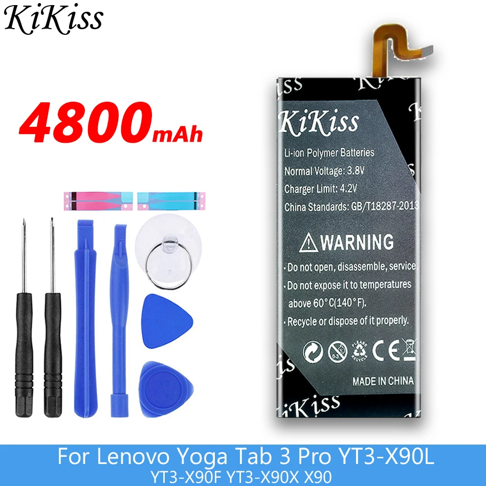 Original KiKiss baterija za Lenovo Yoga Zavihek 3 Pro 3Pro YT3-X90L YT3-X90F YT3-X90X X90 Tab3 Pro Tab3Pro 4800mAh L15D1P31 Baterije