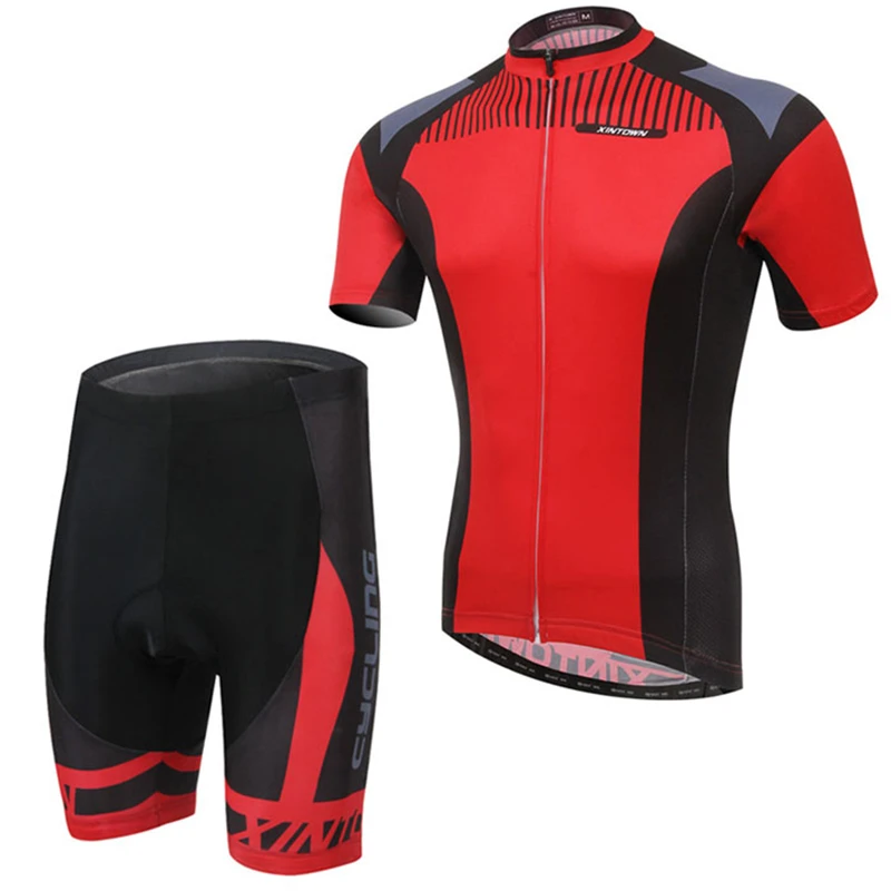 Na prostem šport gorsko kolo kolesarjenje oblačila poletje kolo v cestnem srajco, hlače z oprsnikom bo ustrezala rdeče moška kolesarska majica oblačilo