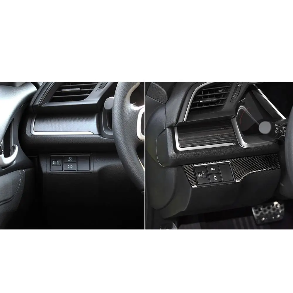 Avto Notranje zadeve Smerniki Vklop Plošča Pokrov Trim Nalepke Za Honda Civic 10. Gen 2016-2019 Ogljikovih Vlaken Zaščitnik Dodatki
