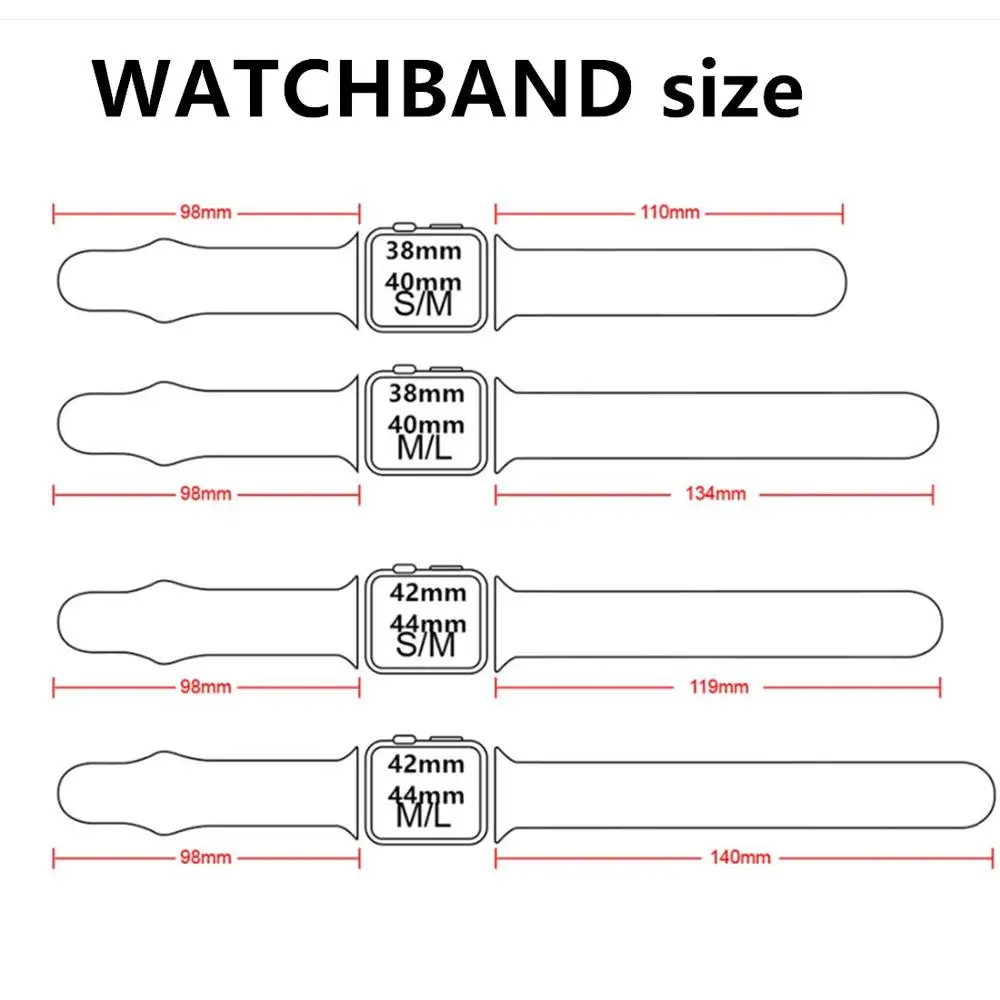 Silikonski Trak Za Apple Gledati Serije 6 SE 5 4 3 2 1 Šport Gume Zapestnica Watchband Za Apple Watch Band 42mm 38 mm 40 mm 44 mm