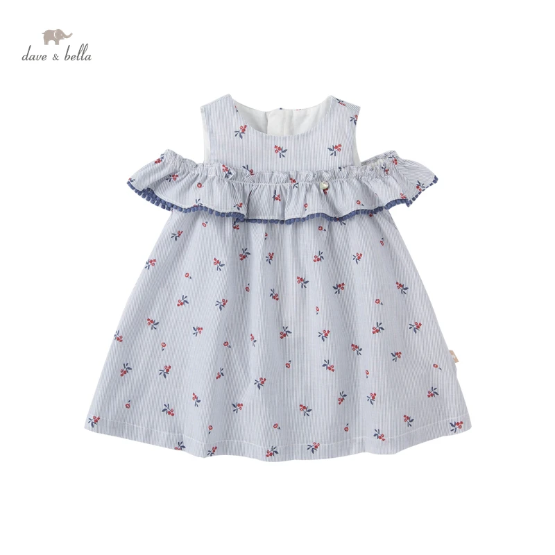 DB16865 dave bella poletje baby dekle srčkan cvjetnim tiskanja obleko otroci in modnih stranka obleko otroci dojenčka lolita obleko