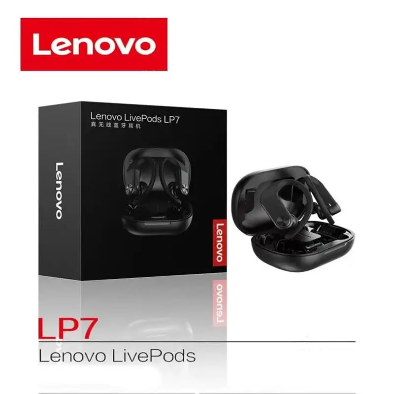 Lenovo LP7 Brezžične Slušalke BT 5.0 Handfree Slušalke Dual Stereo Bas IPX5 Nepremočljiva Šport Dolgo Pripravljenosti Nizke Zakasnitve za Slušalke