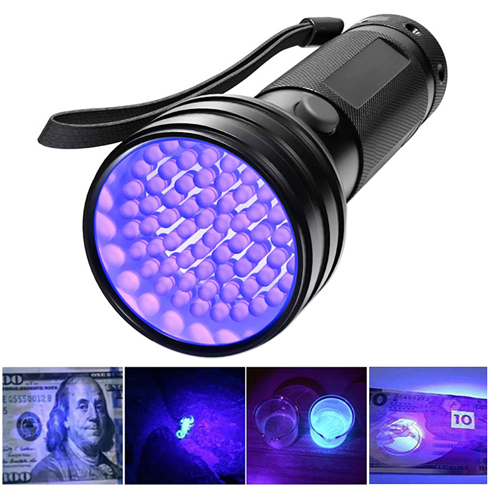 51 LED UV Svetlobo Črno Svetilka, Polnilne Blacklight Pet Urina Scorpion Detektor Denar Luči Urina Posteljo Bug Eliminator