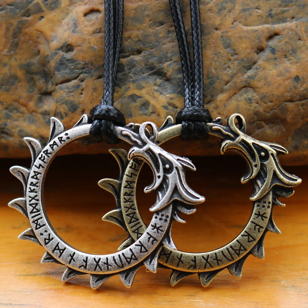 Poganski Goth Infinity Ouroboros Norse Zmaj, Ogrlico, Obesek, Gothic Accessorie Amulet Viking Rune Nakit Neclaces Za Ženske, Moške