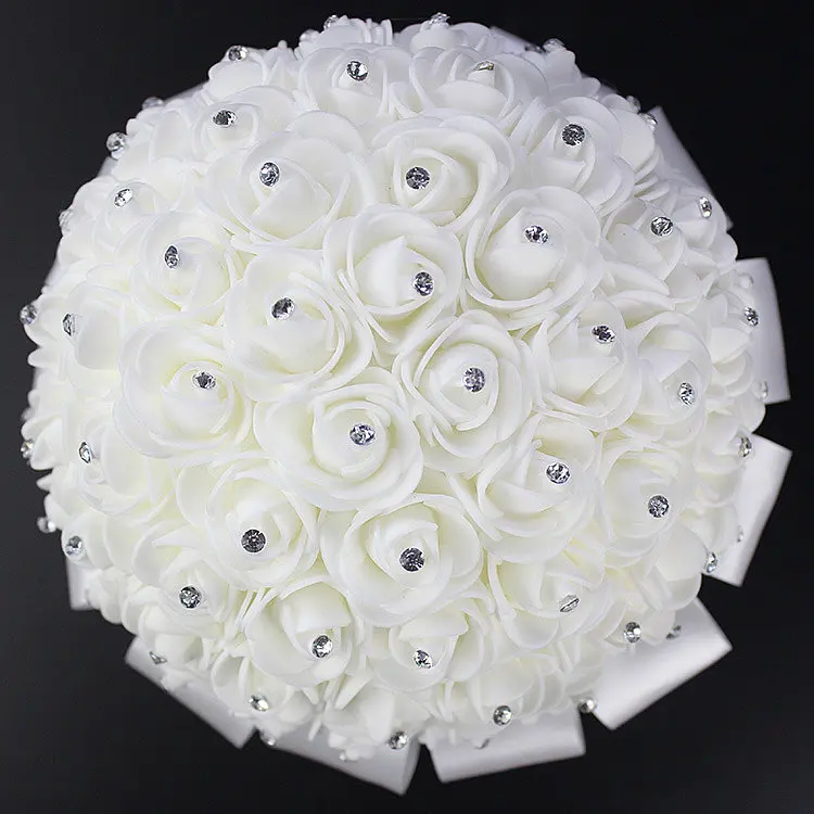 Poročne Poročni Dodatki Šopke Pene Umetno Cvetje Belo, Rose Šopek Korejski Poročne Fotografije Mariage