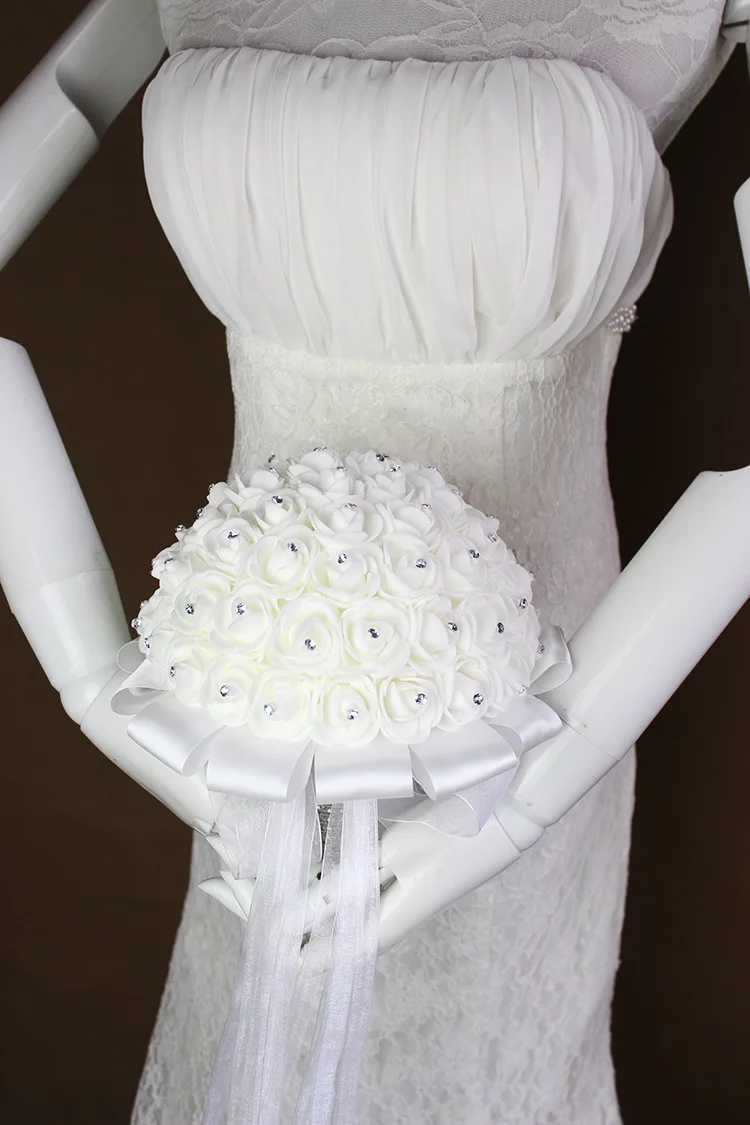 Poročne Poročni Dodatki Šopke Pene Umetno Cvetje Belo, Rose Šopek Korejski Poročne Fotografije Mariage