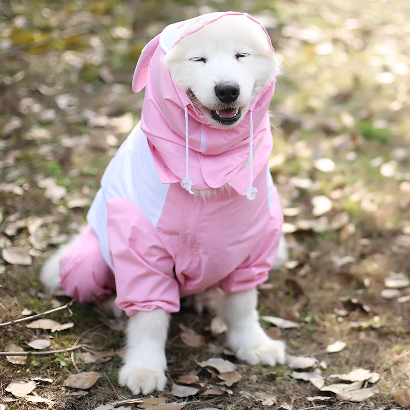 Big Dog Dežni Plašč Velika Oblačila Za Pse, Samoyed Mejni Škotski Ovčarski Pes Labrador Husky Zlati Prinašalec Oblačila Nepremočljiva Plašč Jumpsuit