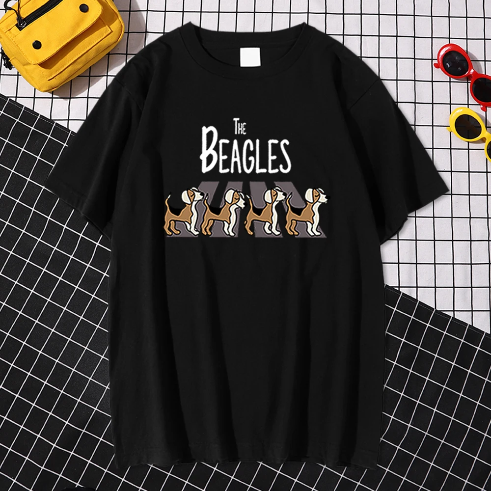 V Beagles Preprostost Print Majica S Kratkimi Rokavi Street Fashion Moške Kratke Rokave, Udobno Ohlapna Oblačila Osebnost Hip Hop Moška T-Shirt Majica
