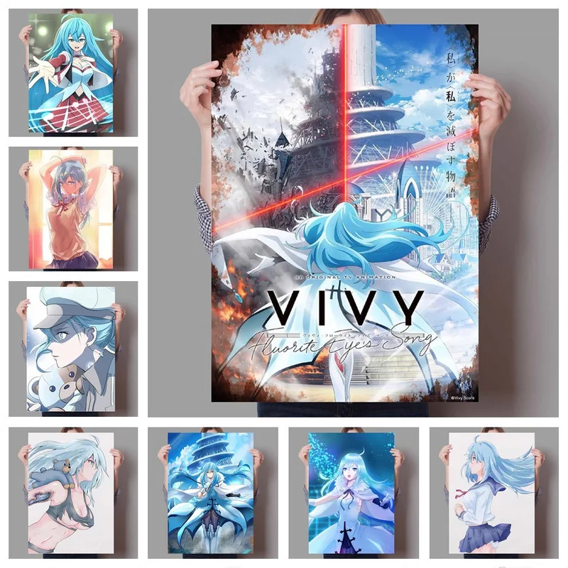 Samolepilne Stenske Nalepke Anime Vivy Fluorite Oči Pesem Plakate Plakat Slika Wall Art Otroci Dnevna Soba Dekoracijo