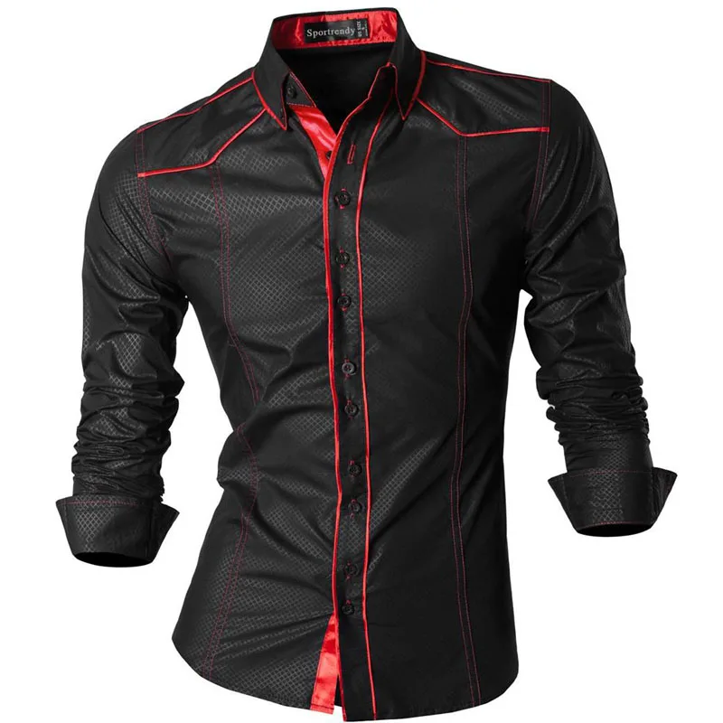 Sportrendy Modi moška Majica Priložnostne Obleko z Dolgimi Rokavi Slim Fit Moda Sijoče Modne Majice JZS003