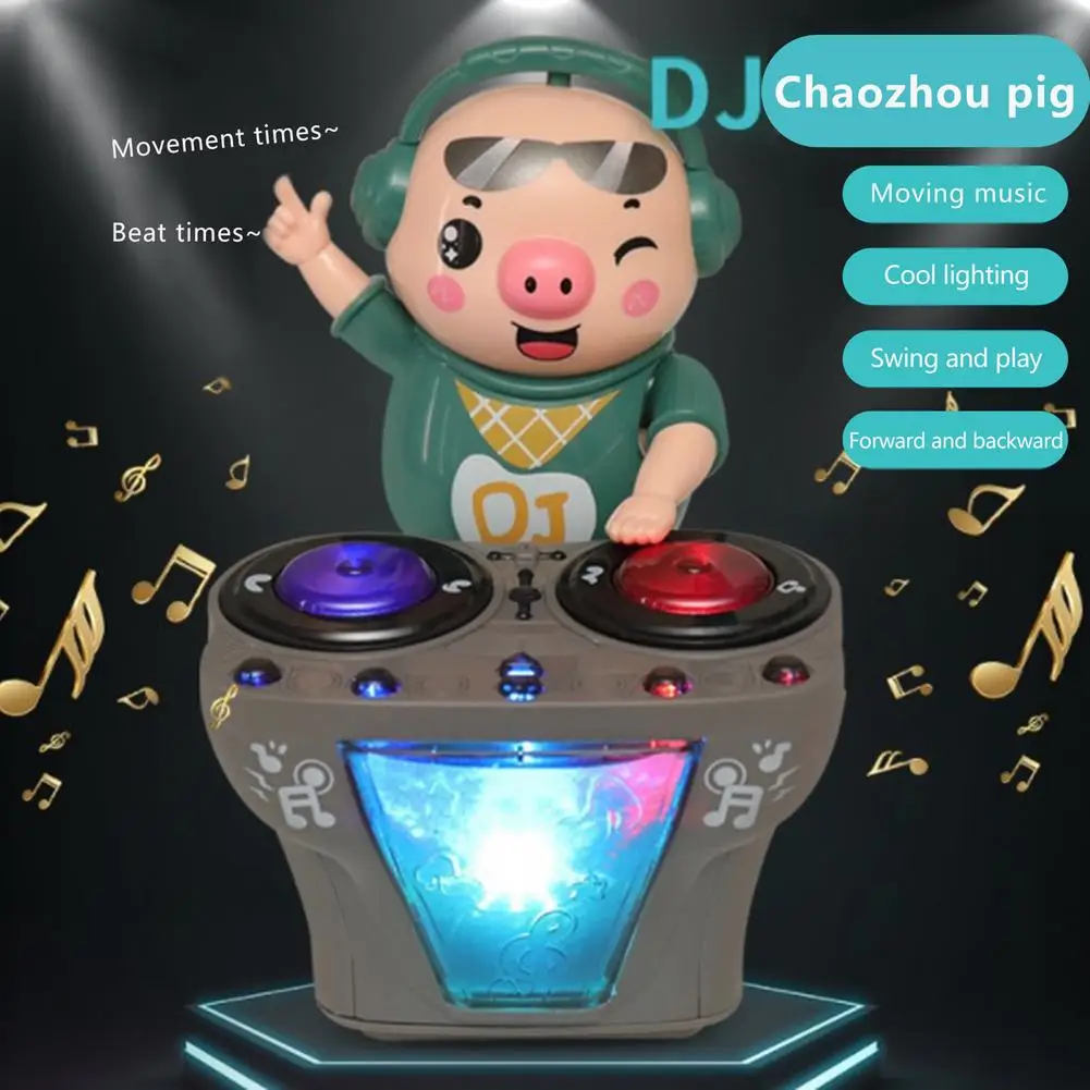 Otroška Glasba Igrače DJ Little Pig Smešno Električni Glasbeni Ples Prašičev Igrače, Pisane Luči Zaniha Nazaj Tja Novost Igrače Za Otroke Srčkan