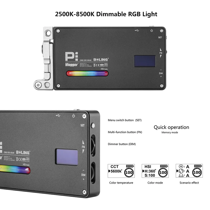 Boling BL-P1 KOMPLET LED Video Luč 2930mAh 2500K-8500K razsvetljava Za DSLR Fotoaparat z Softbox Štirih Listov Kapuco Satja Vrečko za Shranjevanje