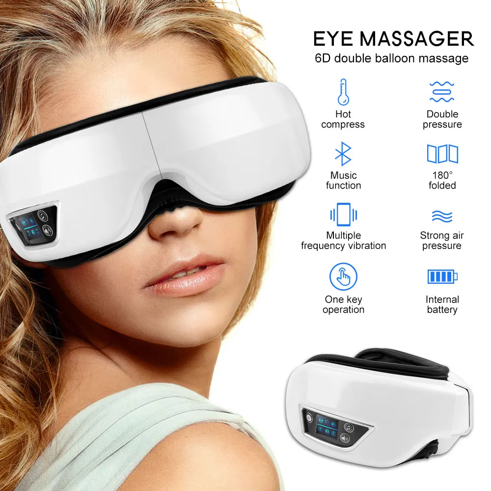 Oči Massager Tlak Terapija Bluetooth Električni Oči Masko, Masažo Vibracije Ogrevanje Zračnega Tlaka Lepoto Oči Nego Orodje Dropship
