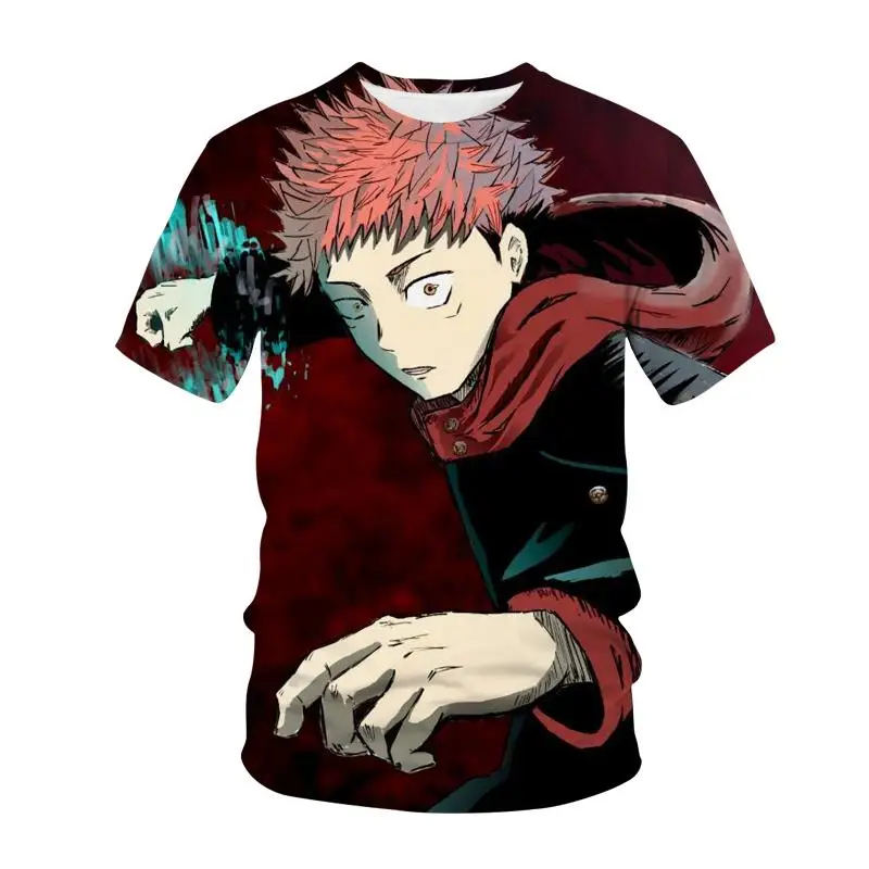 Jujutsu Kaisen Anime T-Shirt Nove Vroče Prodajo Fashion Udobno Sintetiko Tiskanje Kratkimi Manga Grafični moška Oblačila Vrh