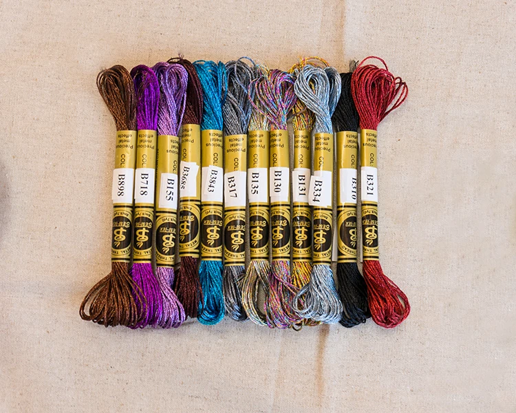 100colors izberite Kovinski Navzkrižno Šiv Nit Svetlečim Učinkom Vezenje Niti DIY Dekor Ročno Pletenje Obrti Nitka