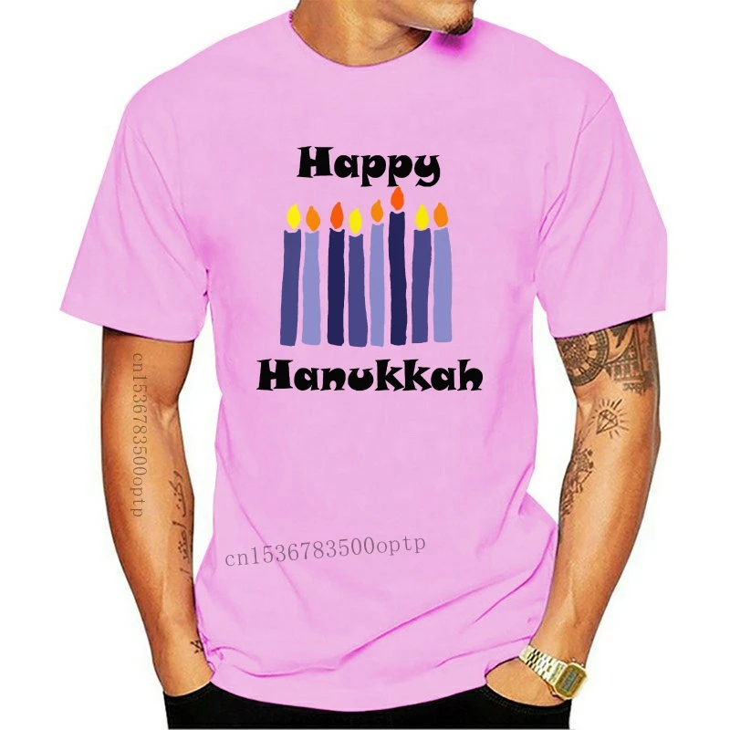 Moški Majica S Kratkimi Rokavi Zabavno Menorah Sveče Vesel Hanukkah Ženske T-Shirt
