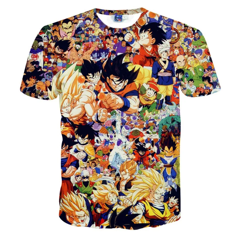 2021 Poletne Moške Harajuku Risanka za Moške in Ženske T-shirt Goku Anime 3D Tiskanje Moda Priložnostne T-shirt Fant Kratek Sleeve Zgornji del