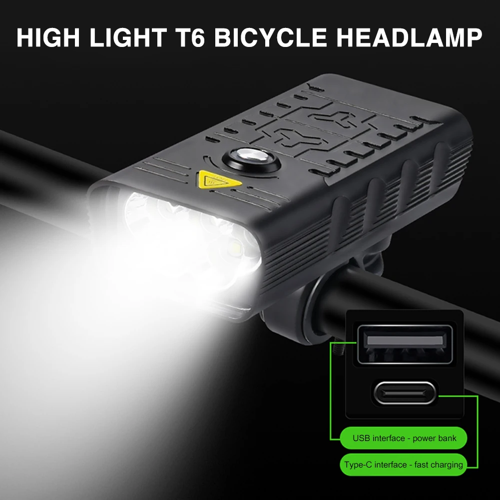 Izposoja Svetlobe L2/T6 USB Polnilne 5200mAh Kolo Svetlobe IPX5 vodoodporna LED Smerniki kot Moč Banke Kolesarske Opreme
