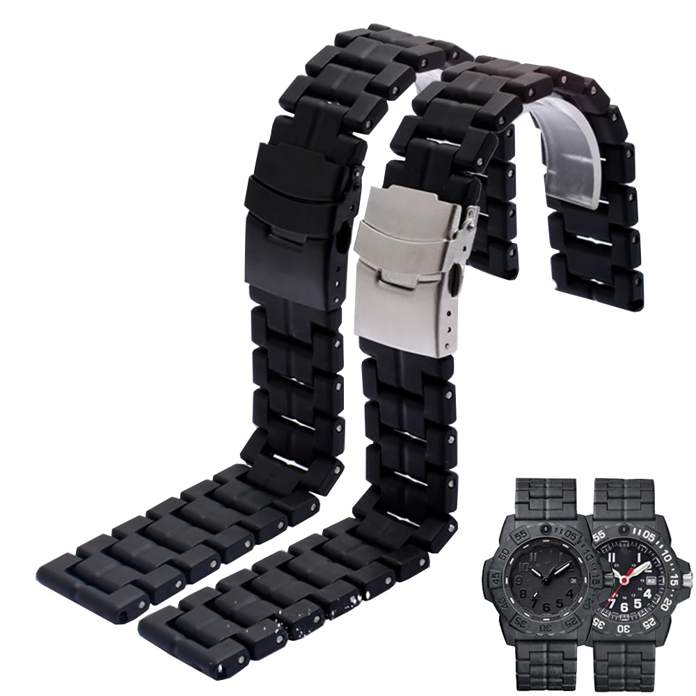 23 mm Plastični Jeklenimi Vlakni Watch Trak za Luminox manžeta 3050 3080 3150 8800 6402 Moških Vojaški Šport Zapestnica Dodatki