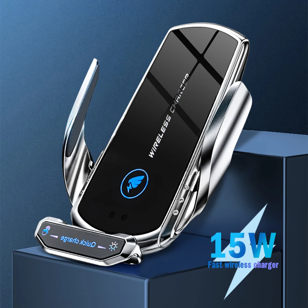15W Brezžični Polnilnik Za IPhone 11 Samsung Huawei Avto Hitro Chargin Avtomatsko Vpenjanje Brezžični Avto Polnilec Gori Infrardeči Senzor