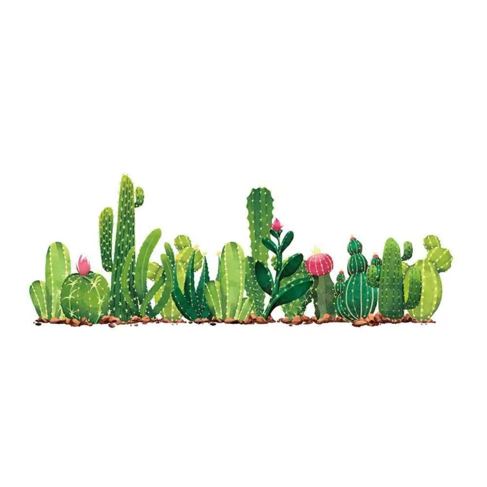 Zelena DIY Kaktus Pot Rastlin, Cvetja Izmenljive Plakat Art 30*90 cm Nalepke Kavč Wall Wall Soba Zidana PVC Živijo Vrtec Ozad R9F8