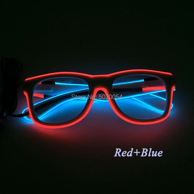 Priljubljena 2 Barvi v Kombinaciji Sijaj LED Očala EL Žice sončna Očala sveti Odtenki Utripa Festival, Rave Party Svetla Očala