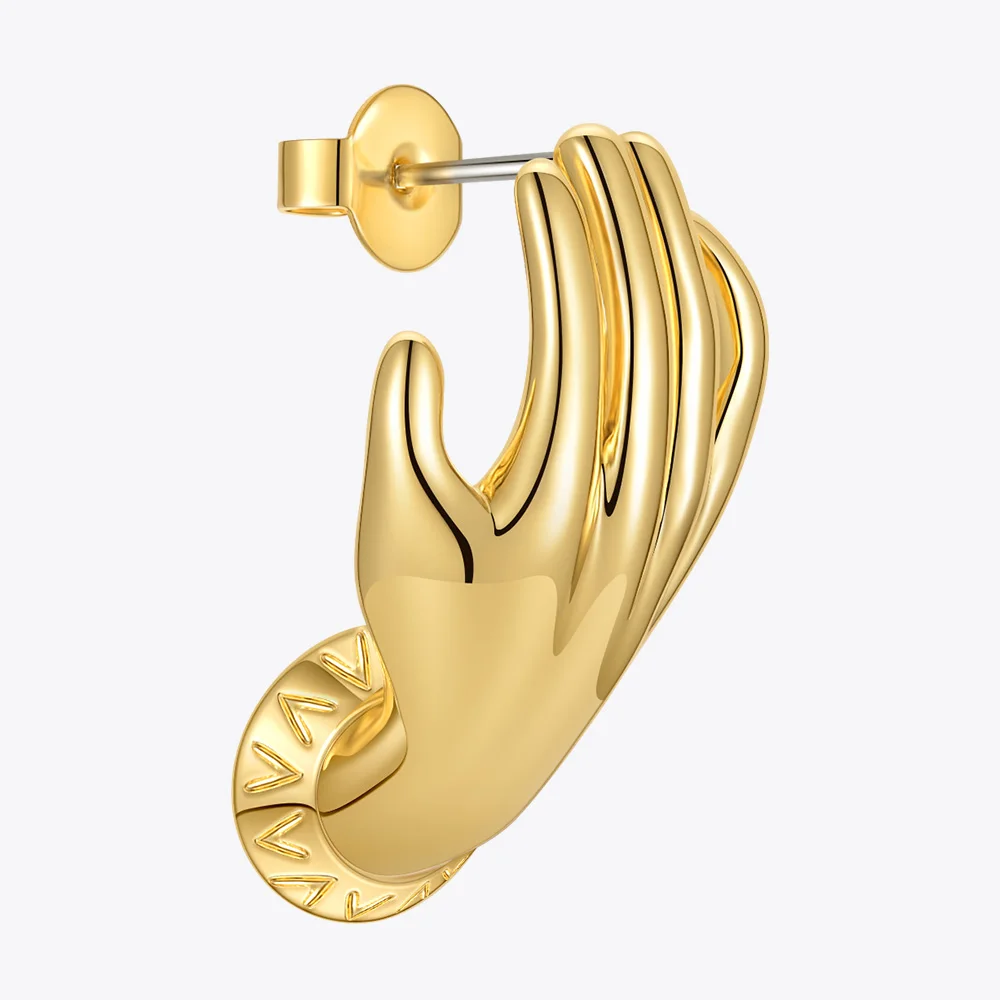 ENFASHION Roke Stud Uhani Za Ženske Zlata Barva Kolczyki 2021 Rojstni Piercing Palm Earings Modni Nakit E211252