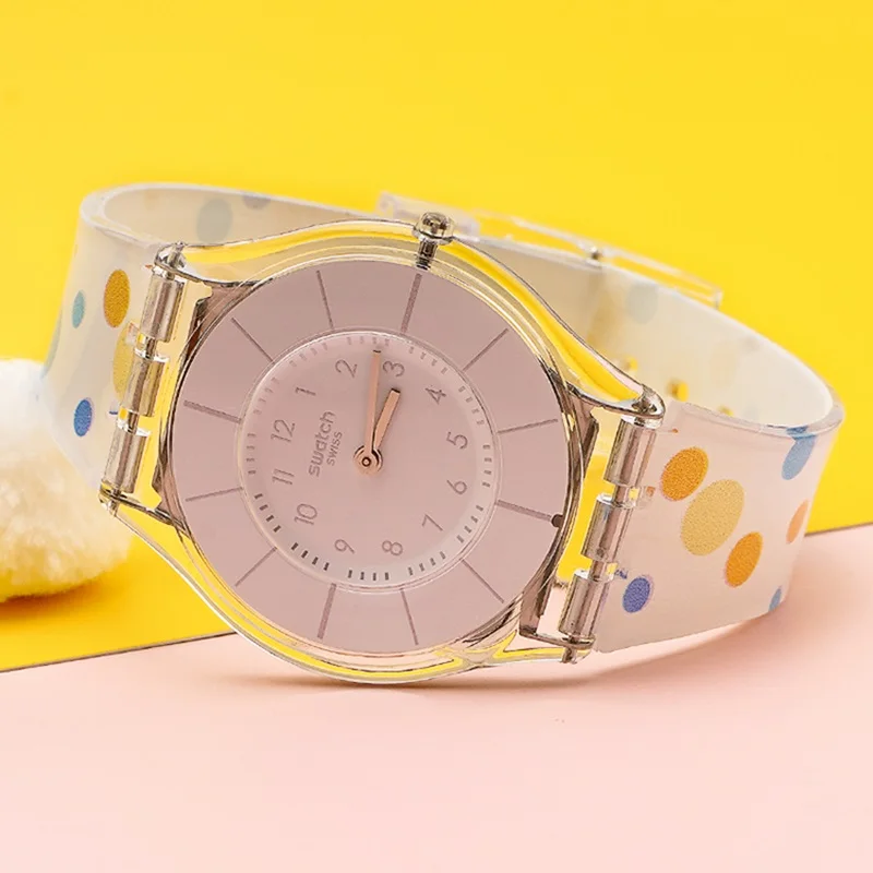 Pregledna Natisnjeni Cvet Trak za Swatch Watch Silikonski Watchband 17 mm 19 mm 20 mm Za SWATCH Ženske Moški Gledajo dodatki