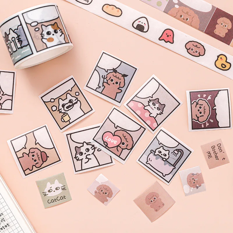 Mačka Washi Tape Risanka Temo Okrasne Maskiranje Lepljivo Japonski Papir, Lepilni Trak Nalepke Za Album Ovojni Papir Dnevnik Načrtovalec