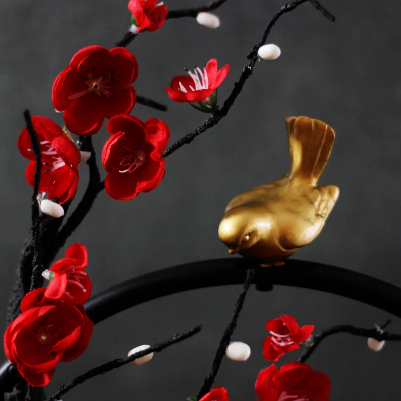 Ustvarjalne Cvet Ptica Železa Okroglo Obliko Figurice Doma Namizni Pribor Moderna Dnevna Soba Namizni Okras Zen Maskota Dekoracijo
