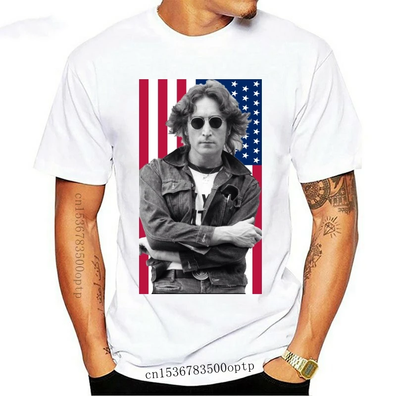 John Lennon - Zastava Foto - Punčka Majica s kratkimi rokavi Top S-M-L-Xl Nove blagovne Znamke - Top 2Xl 21Xl Tee Majica