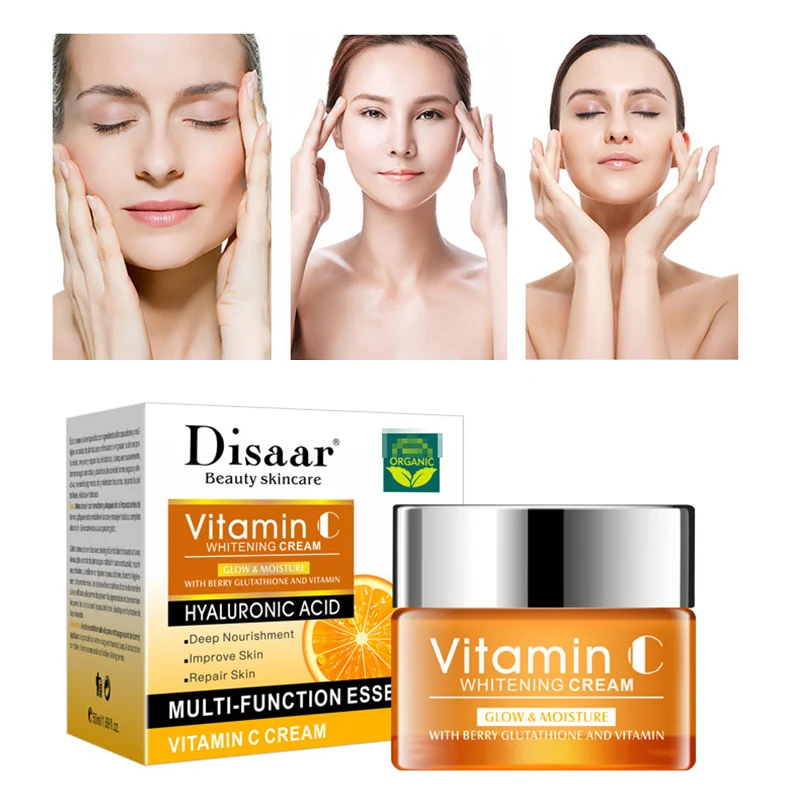 50 ml Vitamin C Beljenje Facial Cream Popravila Zbledi Pege Odstraniti Temne Lise Melanin Odstranjevalec Belilna Krema za Obraz