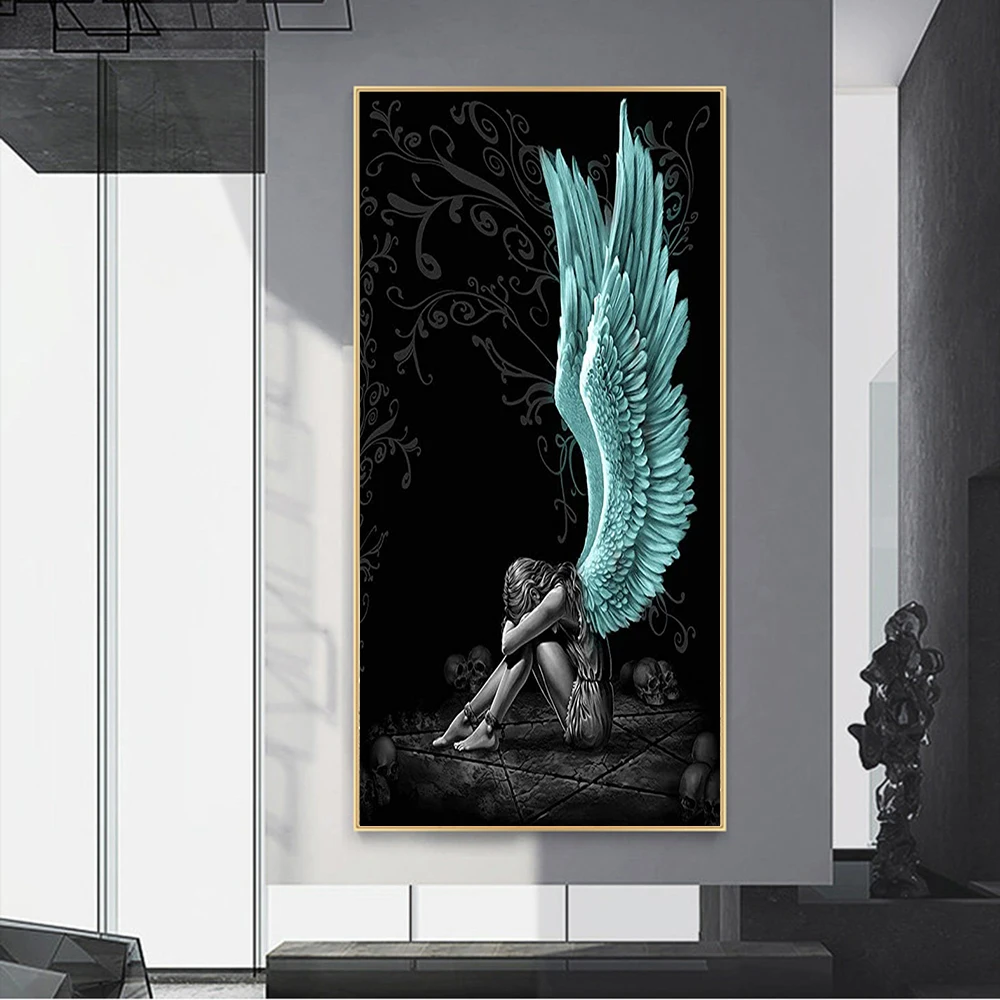 Sodobno Slikarstvo, Umetnost Wall Art Angel Ženska, Plakatov in Fotografij Stenske Slike za Dnevna Soba Dekoracijo Doma Dekor (Brez Okvirja)