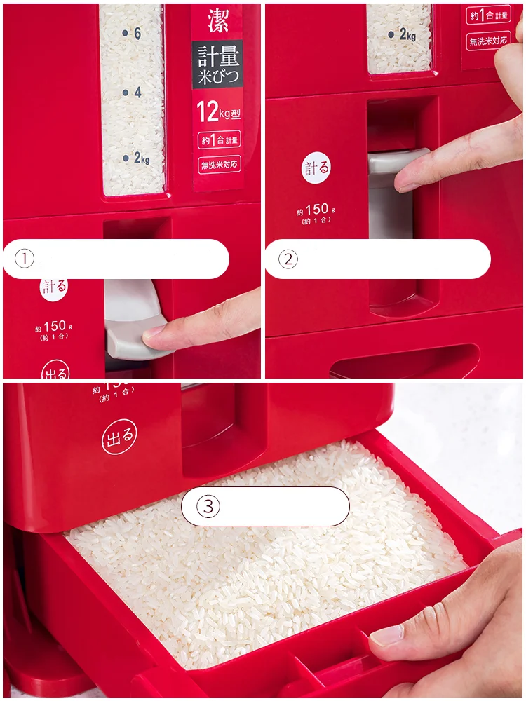 6 kg/12 kg Merljive Zaprti Riž Vedro Škatla za Shranjevanje Žitnih Zrn Fižola Moke Shranjevanje Sod Riž Vlage-Dokazilo Vedro Domači Oskrbi